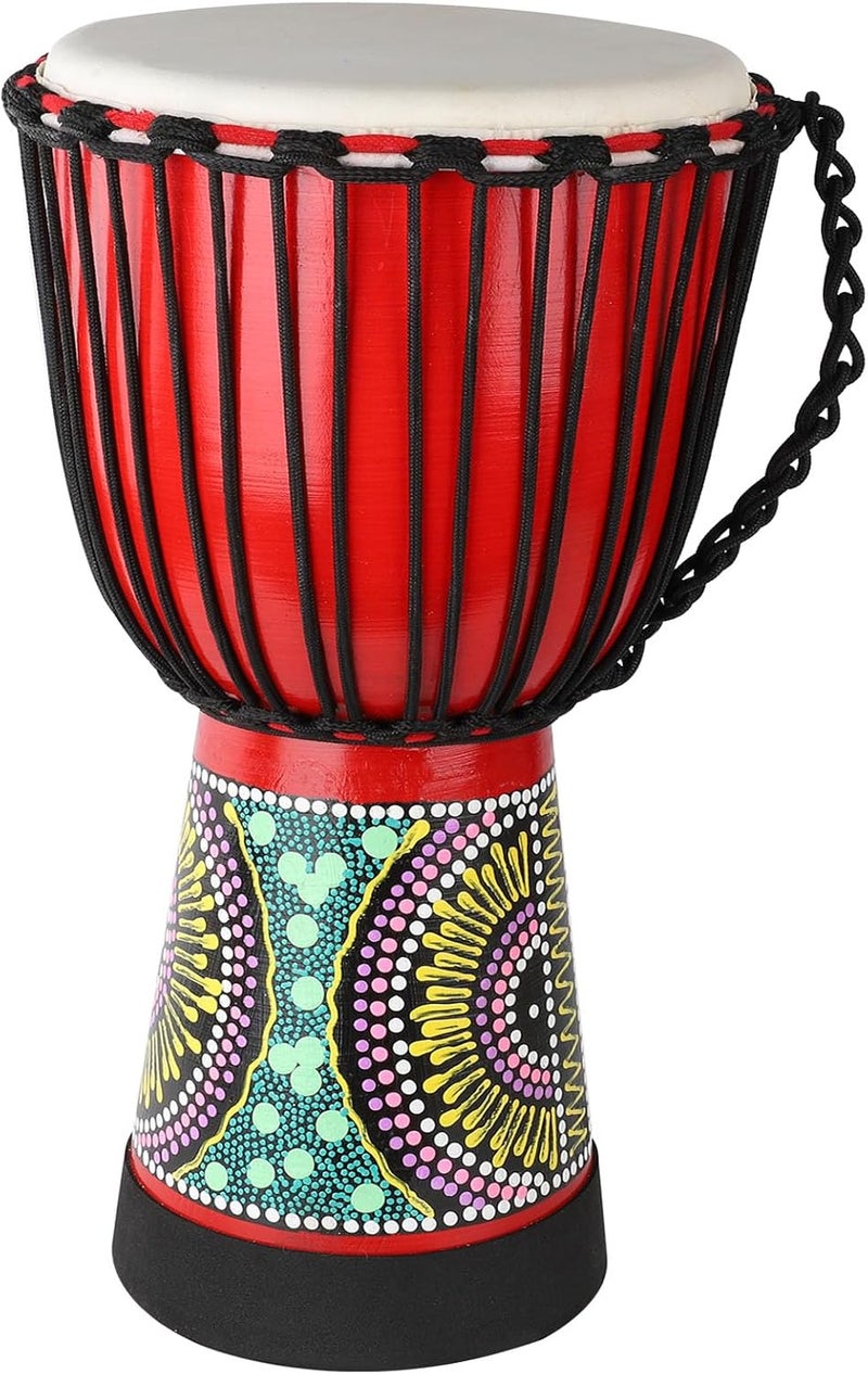 AIMEIS Goatskin Djembe Drum 10'' x 20'' African Hand Drum with Mahogany Body Hand Painted Pattern for Adults Drummer Beginners - Image 1